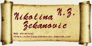 Nikolina Zekanović vizit kartica